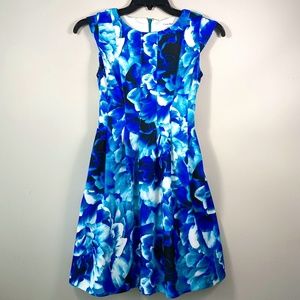 Calvin Klein Floral Fit & Flare Scuba Dress Size 0P